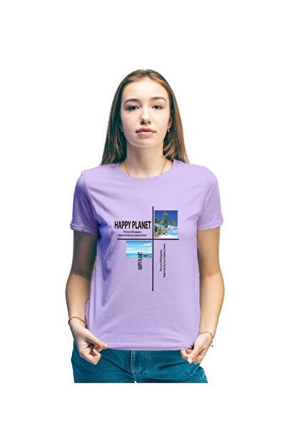 not Unisex Printed Design T-Shirt (Happy Planet)| For Couple | Round Neck Regular Fit T-shirt