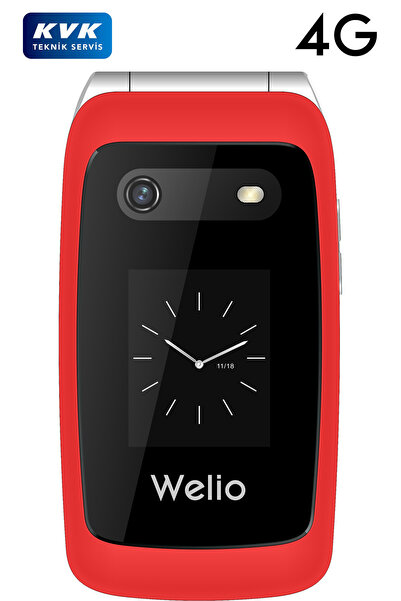 Welio WKEY T310 4G Kırmızı Tuşlu Kapaklı Cep Telefonu Kameralı Asker Telefonu...