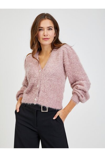 ORSAY Pink women's cardigan with metallic fibres