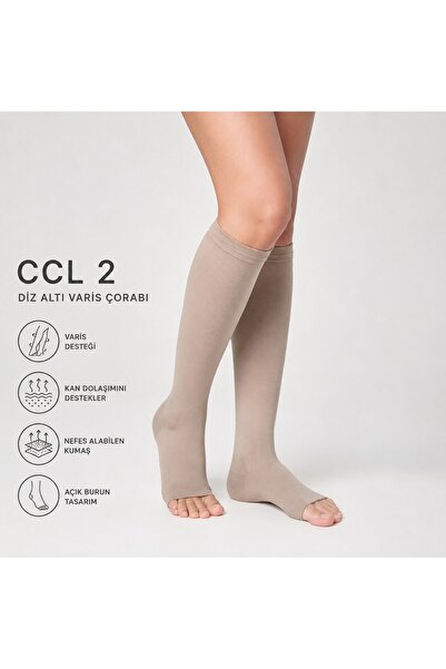 ORLeX Orthopedic Products DİZ ALTI BURNU AÇIK VARİS ÇORABI CCL2