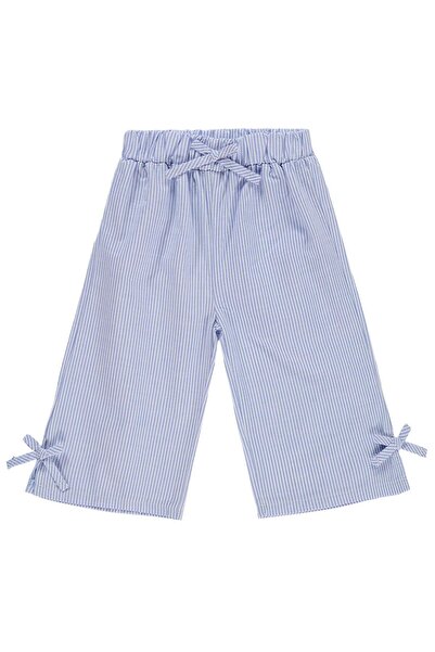 Civil Baby Bow Detailed Striped Printed 6-18 Months Pants - Pastel Blue