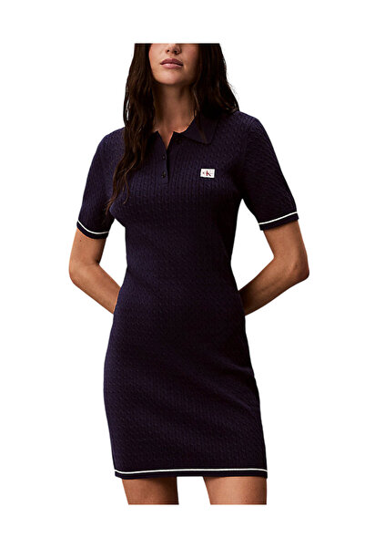 Calvin Klein Γυναικείο Κοντομάνικο Polo Φόρεμα Navy Μπλε LV047F323G-9EI