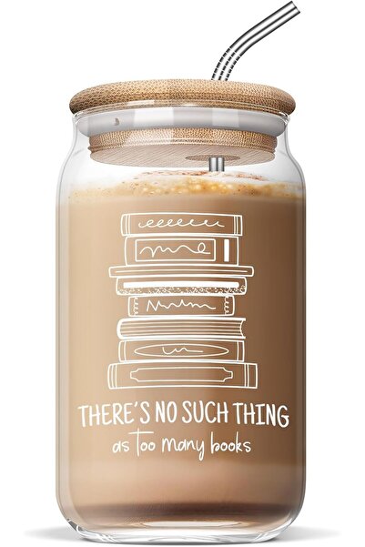 NASAQ Nurforta 16oz Glass Cup for Book Lovers - Teachers, Readers, Bookworms