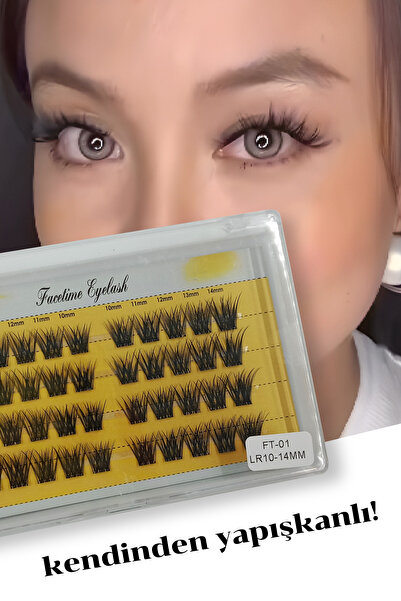 Face Time Kendinden yapışkanlı hazır demet kirpik 14mm