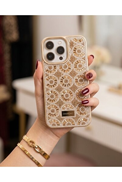 KILIF HOUSE Iphone 14 Pro Uyumlu Geometrik Parlak Taş Dizilimli Full Kristal ...