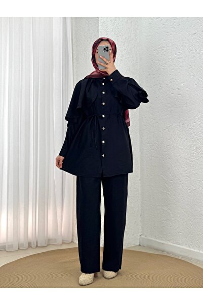 Holehola Original Cape Cloak Gold Buttoned Strawberry Pants Suit-Na3440 Black
