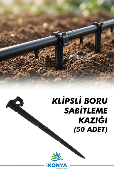 İkonya Sulama Damlama Sulama Boru Sabitleme Kazığı 26 cm Uzun Klipsli Plastik...