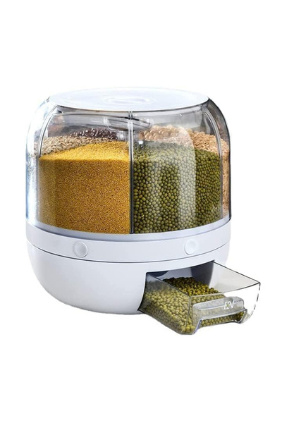 Lacoz Rotating Rice Dispenser 7L Multi Grain Storage Container with 360 Degre...