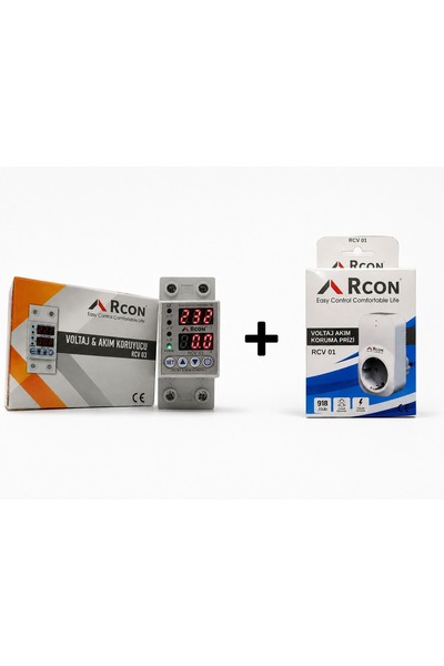 Rcon RCV 03 VOLTAJ VE AKIM KORUYUCU SİGORTA + RCV 01 AKIM KORUMA PRİZİ