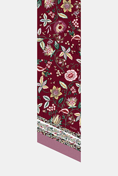 Vakko ÇİÇEK DESENLİ TWILL İPEK FULAR