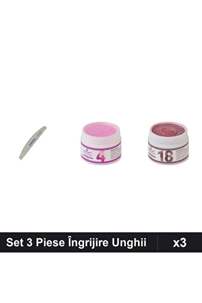 Makeup Set 3 Piese Îngrijire Unghii, Pilă EMMA 120/150 + Gel Constructie UV L...