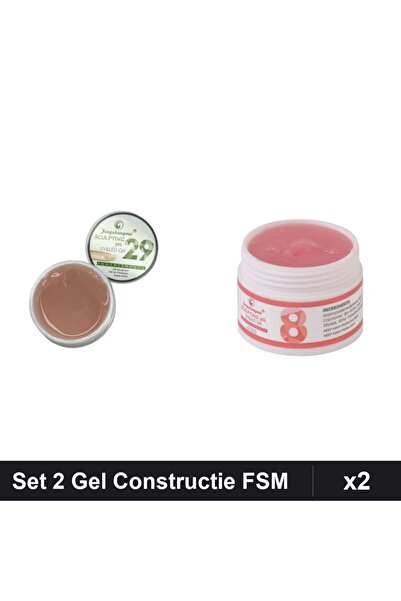 Makeup Set 2 Gel Constructie UV LED FSM 15g, Nuante 29 și 08, Manichiura Prof...