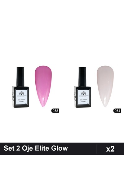 Makeup Set 2 Oje Semipermanente Global Fashion Elite Glow 15ml, Nuante 058 06...