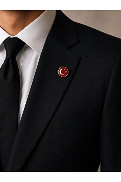 Pinkar Studio Türk Bayrağı Yuvarlak Model Broş/Pin