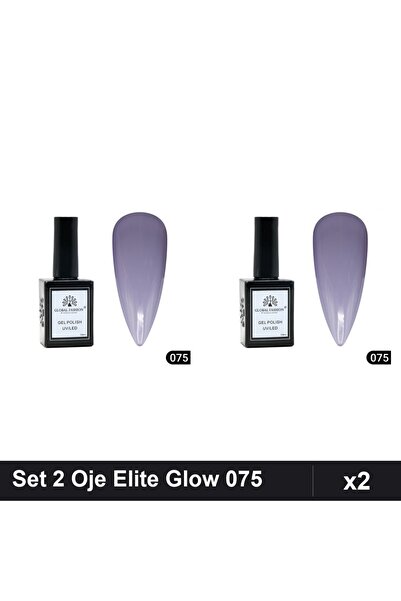 Makeup Set 2 Oje Semipermanente Global Fashion Elite Glow 15ml, Nuanta 075, G...