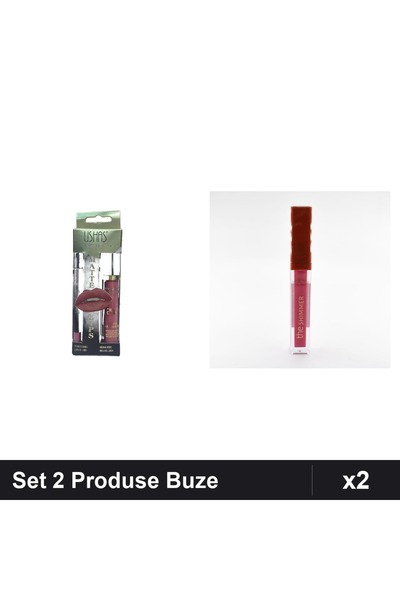 Makeup Set of 2 Lip Products Ushas Lipstick Pencil no. 15 + Gloss Shimmer Rub...