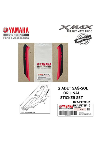 Yamaha Orijinal Xmax 250-300 Modifiye Sele Grenaj Stıcker Seti Kırmızı (2024-26)