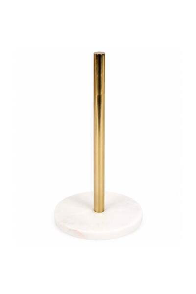 PUFO Metal stand Goldish with marble base for paper towels and kitchen rolls,...