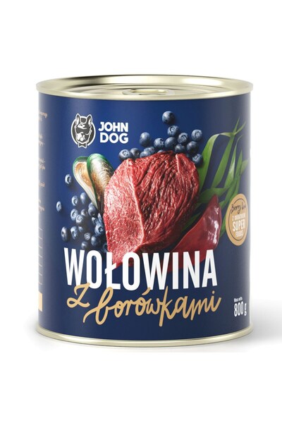 John Dog BERRY Adult Carne de vită cu afine 800g