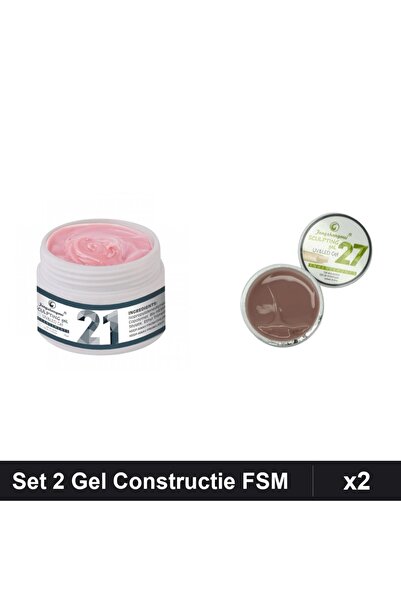 Makeup Set 2 Gel Constructie UV LED FSM 15g, Nuante 21 27, Unghii Gel