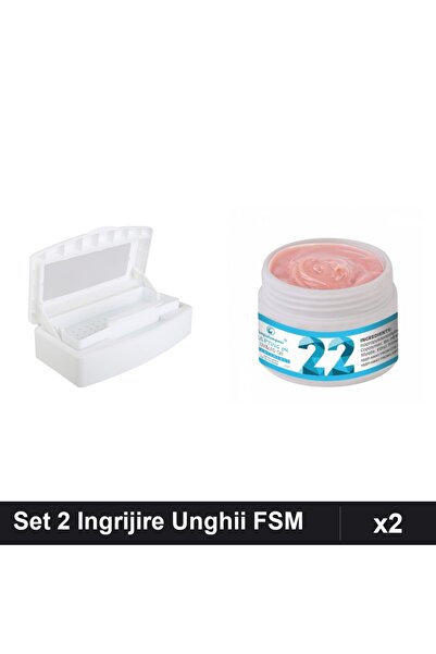 Makeup Set 2 Ingrijire Unghii FSM - Recipient Sterilizare + Gel Constructie U...