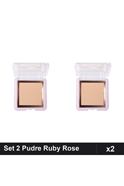 Makeup Set 2 Pudre Compacte Ruby Rose PC20, Machiaj Profesional, Acoperire Co...