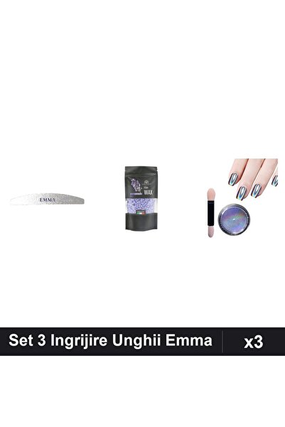 Makeup Set 3 Ingrijire Unghii Emma, Pila 120/150 + Ceara Epilare Lavanda + Pi...