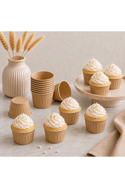 Partiden Kraft Muffin Cupcake Kalıbı 24 Adet