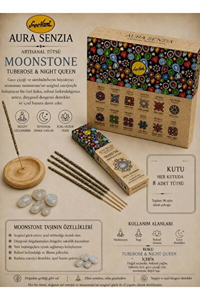 sree vani Aura Senzıa Moonstone Tuberose & Night Queen Tütsü VE MOONSTONE DOĞ...