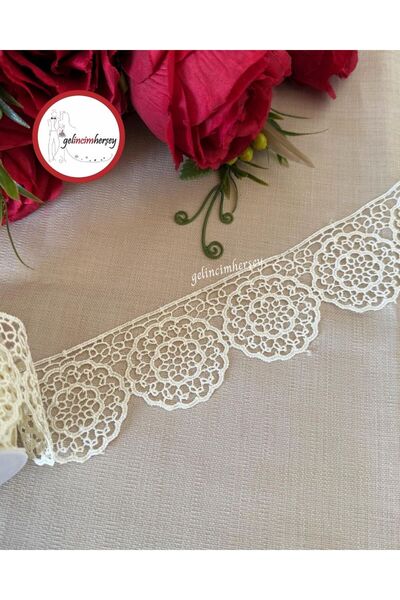 Gelincimherşey Yuvarlak Krem Dantel Güpür 5.5 cm 4.5 metre