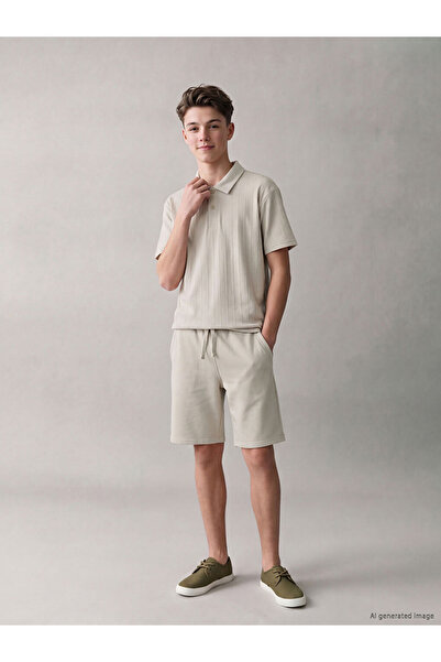 LC Waikiki Polo Neck Boy's Shorts Suit