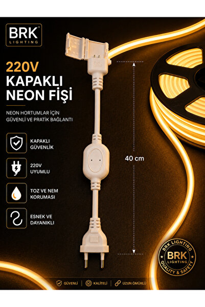 BRK LİGHTİNG 220V Kapaklı Neon Fişi