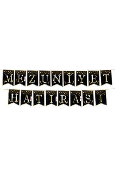 parti show Mezuniyet Hatırası Banner Siyah Gold