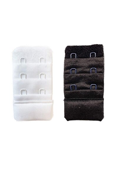 Royaleks 2 Pieces Agraf Bra Extension Clasp 3 Rows / 2 Hooks White Black