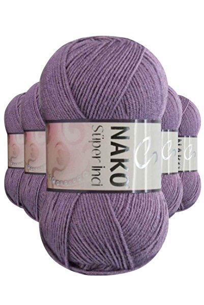 atastore2017 5 Pieces Super Pearl Hand Knitting Thread 100 gr Light Plum 6684