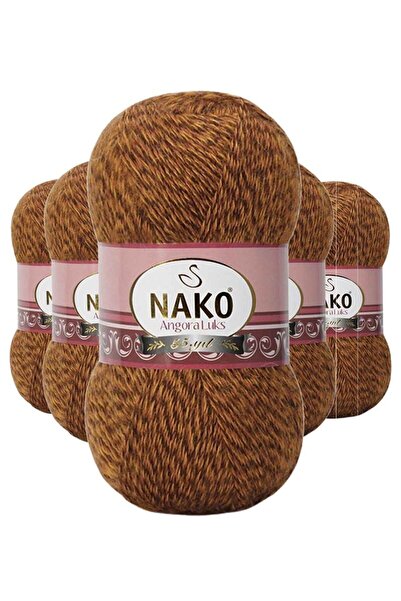 Royaleks Group 5 Pieces Angora Luxury Hand Knitting Yarn Mustard Muline 21361