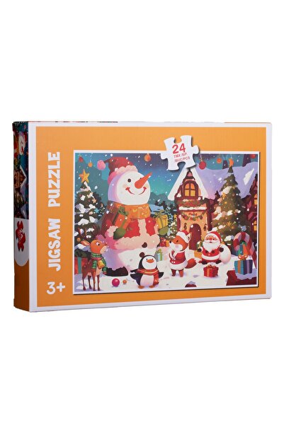 Zumzeria Figurine puzzle de Crăciun într-o sată înzăpezită (24 piese)