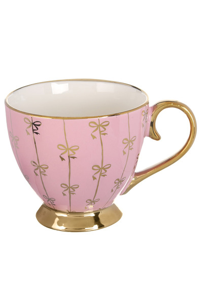 Zumzeria Dusty Pink Christmas Ceramic Cup Model Golden & Foot - 450ml