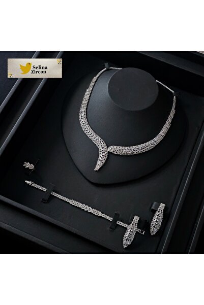jewelrystore High-End Zircon Accessories Set with Box