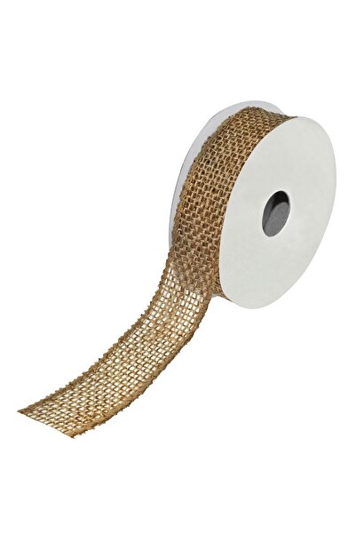 Zumzeria Panglică aurie de Crăciun 5m x 25mm