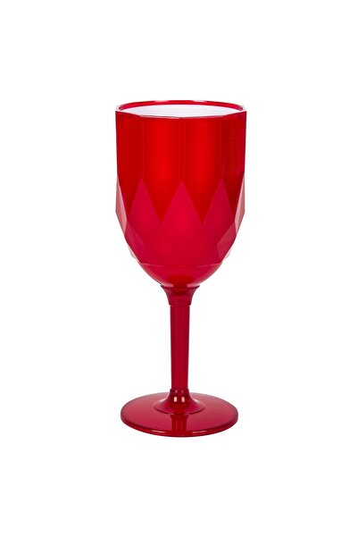 Zumzeria Red and White Plastic Wine Glass with Stem 350ml