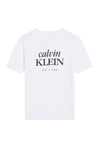 Calvin Klein Beyaz Erkek Çocuk Baskılı T-Shirt LVCKSJA07BYAF