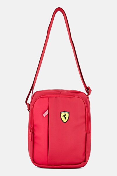 Scuderia Ferrari Men Brand Logo Cross Body Bag, Red