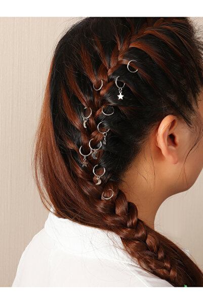 Take Two By Styli Pack of 10 - Silver Star and Moon Hair Jewelry