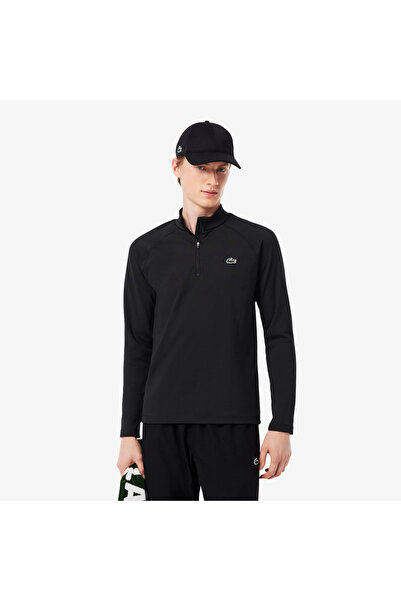 Lacoste SPORT Erkek Regular Fit Yarım Fermuarlı Siyah Sweatshirt