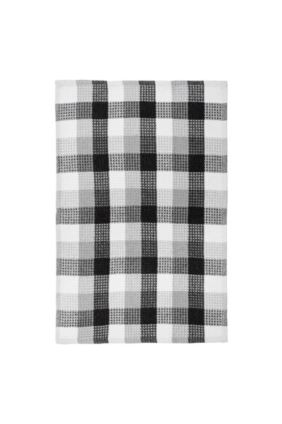 Zumzeria White Gray Black Checkered Cotton Kitchen Towel 60x40cm