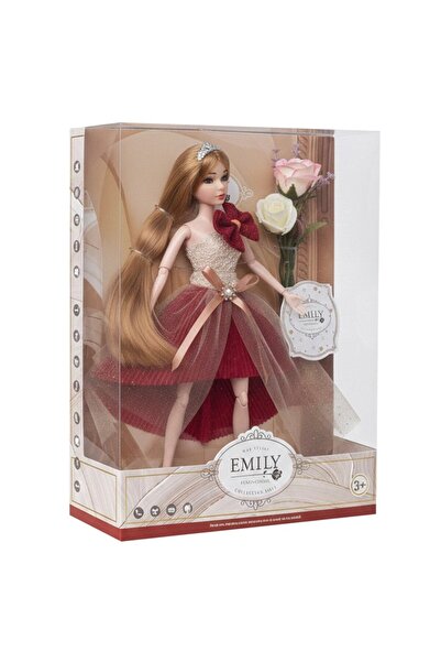 TOYSTURKA Emily Serisi Kutulu Eklemli Bebek - Şık Elbiseli, Taçlı ve Güllü Ak...