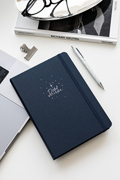 PAPERORA A5 Hard Cover Dotted Notebook with Charm Attachment and Elastic Band...