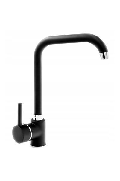 Granitan Baterie Bucatarie Granitan, Inox, Pivotanta 360°, Negru