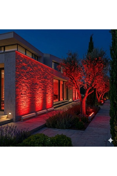 ACK 9x1W KIRMIZI IP67 27CM LED WALLWASHER